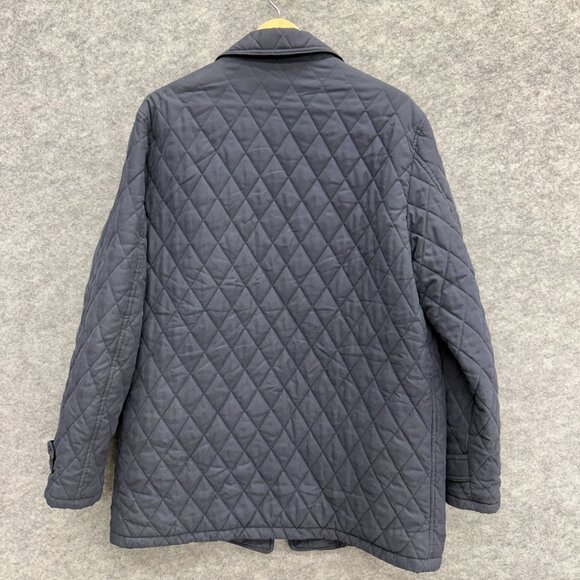 ABITALE Men's Quilted Puffer Jacket, Lined Collared 2 Pockets Italy Gray Blue 45 - Picture 3 of 11